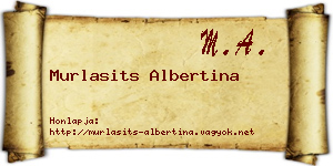 Murlasits Albertina névjegykártya